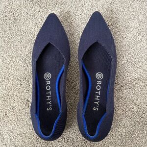 Rothy's The Point Dark Blue Flats Sz 7.5